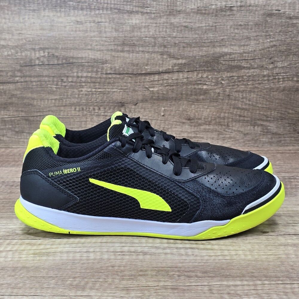 Puma Ibero II Men's Size 9.5 Black Neon Yellow Soccer Indoor Shoes (106567-06)